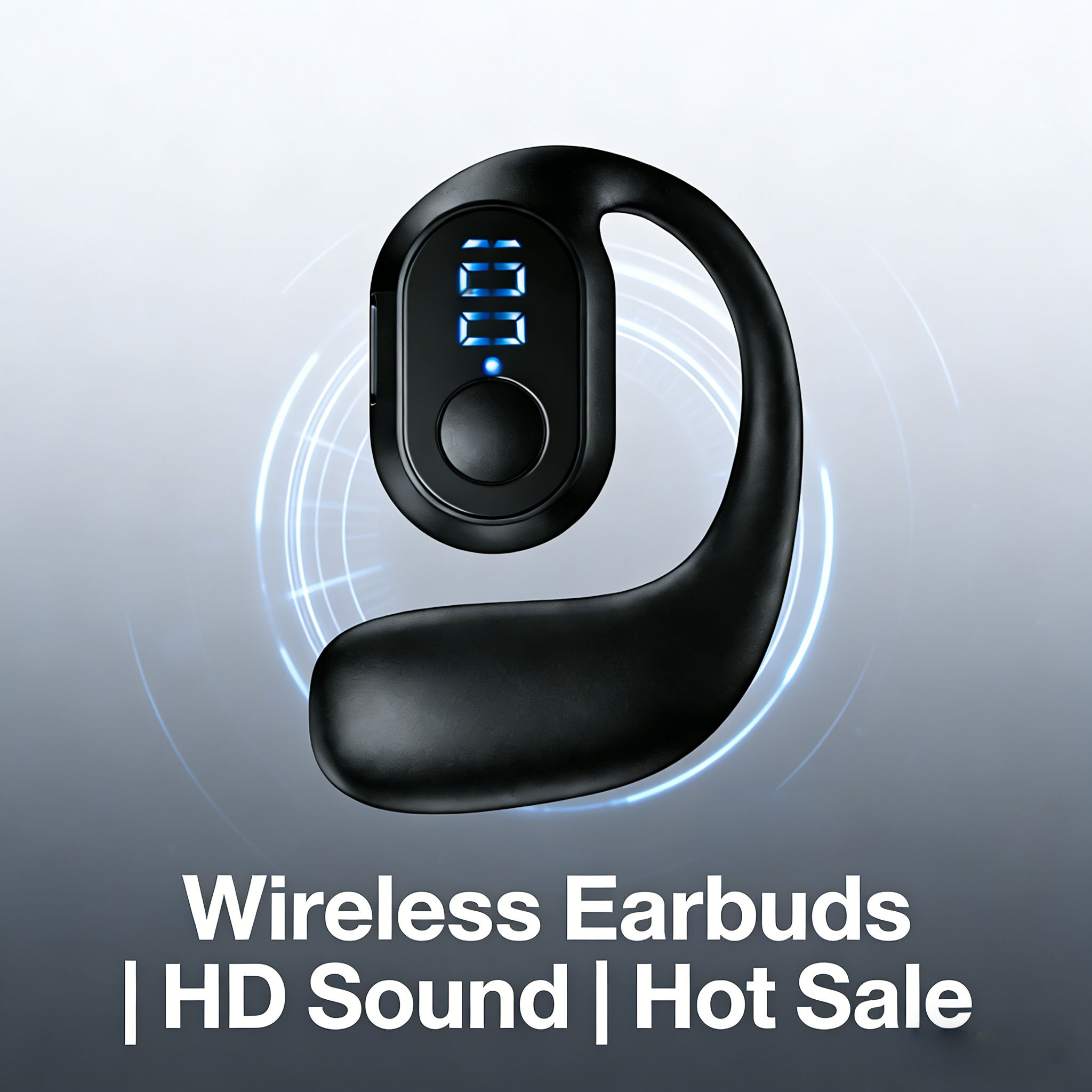 หูฟังแบบเกี่ยวหูข้างเดียว OWS หูฟังเอียร์บัดไร้สาย หูฟังเฮดโฟนเสียง HiFi ตัดเสียงรบกวน แบตเตอรี่อึด มีไมโครโฟนในตัว เหมาะสําหรับเล่นเกม กีฬา ธุรกิจ ใช้งานสากล