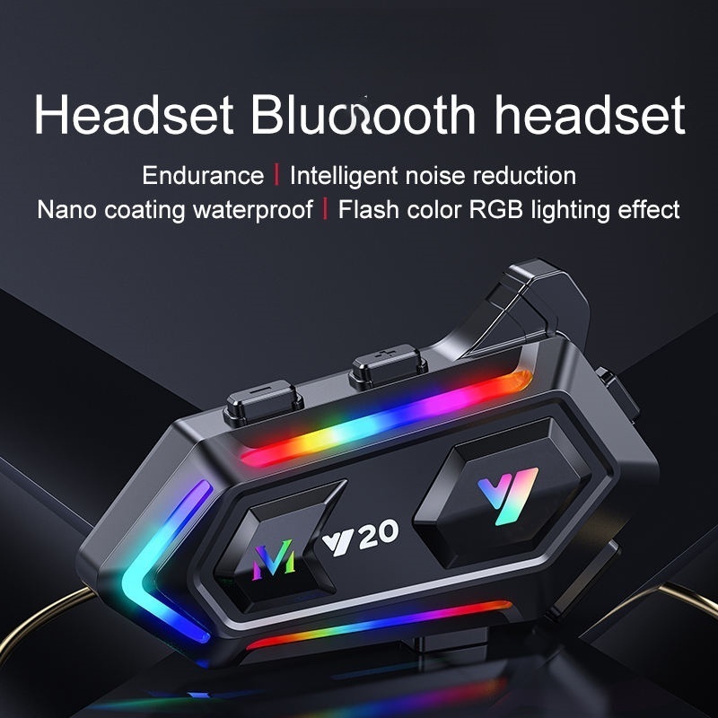หูฟังหมวกกันน็อค Y20 สีสันสดใส กันน้ํา Bluetooth 5.3 สําหรับมอเตอร์ไซค์ ระบบเสียงชัดเจน