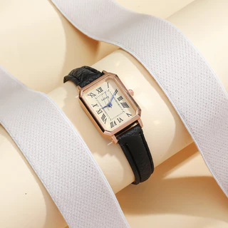 Niche Vintage นาฬิกาควอทซ์กันน้ําการออกแบบสี่เหลี่ยมเล็กเข็มขัดหรูหราสําหรับผู้หญิง