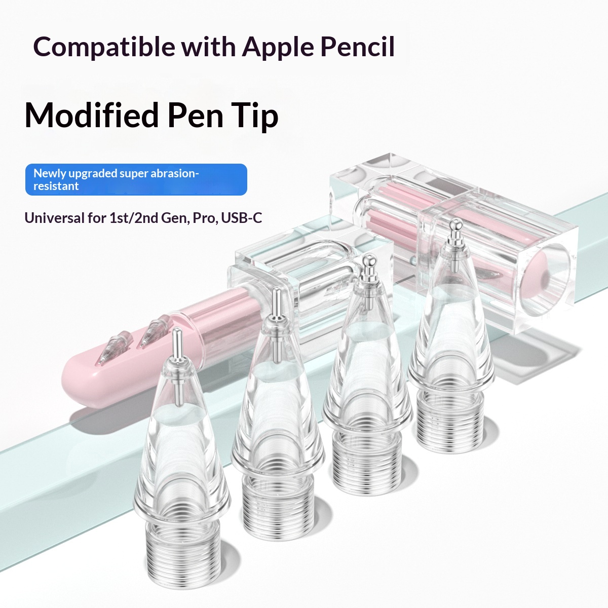 รุ่นใหม่ 4 ชิ้น ปลายปากกาแบบไม่มีกระดาษ สําหรับ Apple Pencil Pro รุ่นที่สองและรุ่นแรก ปลายปากกาแบบเป