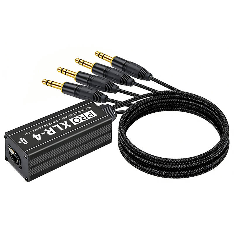XLR to Cat5e Cat6 อะแดปเตอร์สายเคเบิล 4CH Audio DMX Extender Live Show มิกเซอร์เสียงไมโครโฟน Pro