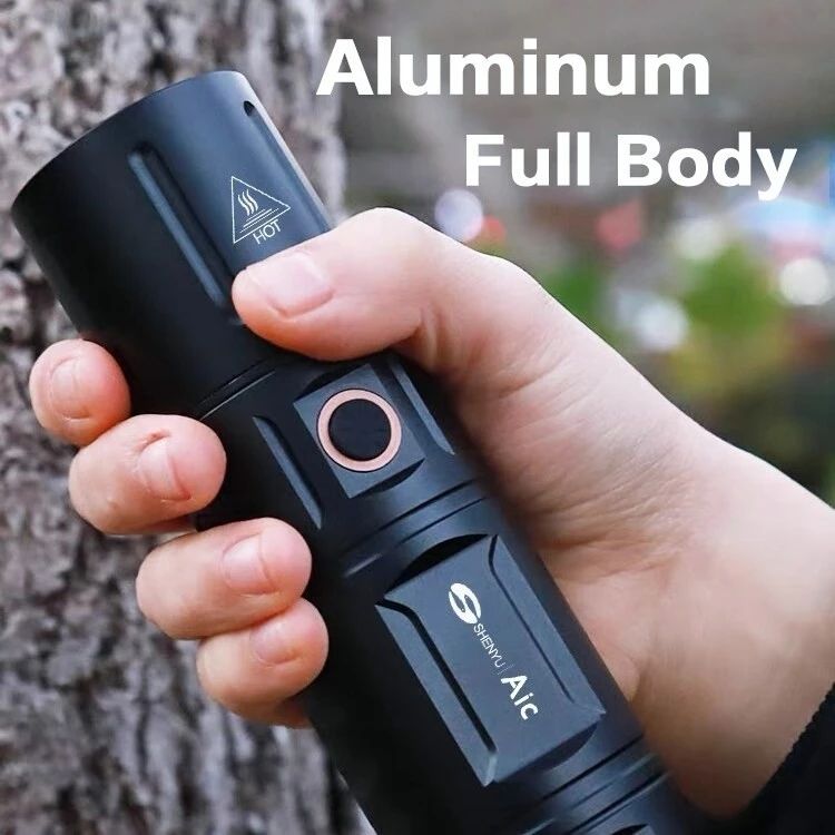 ไฟฉายกลางแจ้ง USB, Zoomable แบบชาร์จไฟได้กันน้ํา High Power Ultra-Bright LED สําหรับเดินป่าตั้งแคมป์