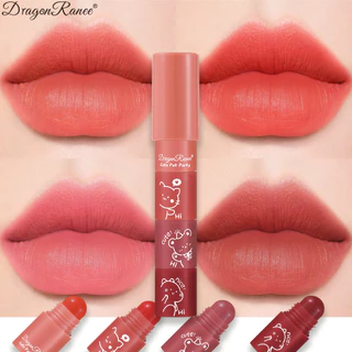 Dragon Ranee 4-In-1 Moisturizing Matte ลิปสติกปากกาน่ารักกํามะหยี่กันน้ํา Long Lasting Tint