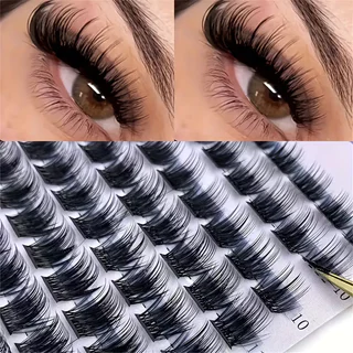 D Curl Faux Mink Lashes 168 ชิ้น 0.07 มม.ธรรมชาติ Wispy Mix 9-16 มม.ปริมาณขนตาสําหรับผู้เริ่มต้น