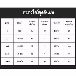 เสื้อกันฝนผู้ใหญ่ PU หนาพิเศษ พร้อมแถบสะท้อนแสง สีดำ ไซส์ XL-4XL