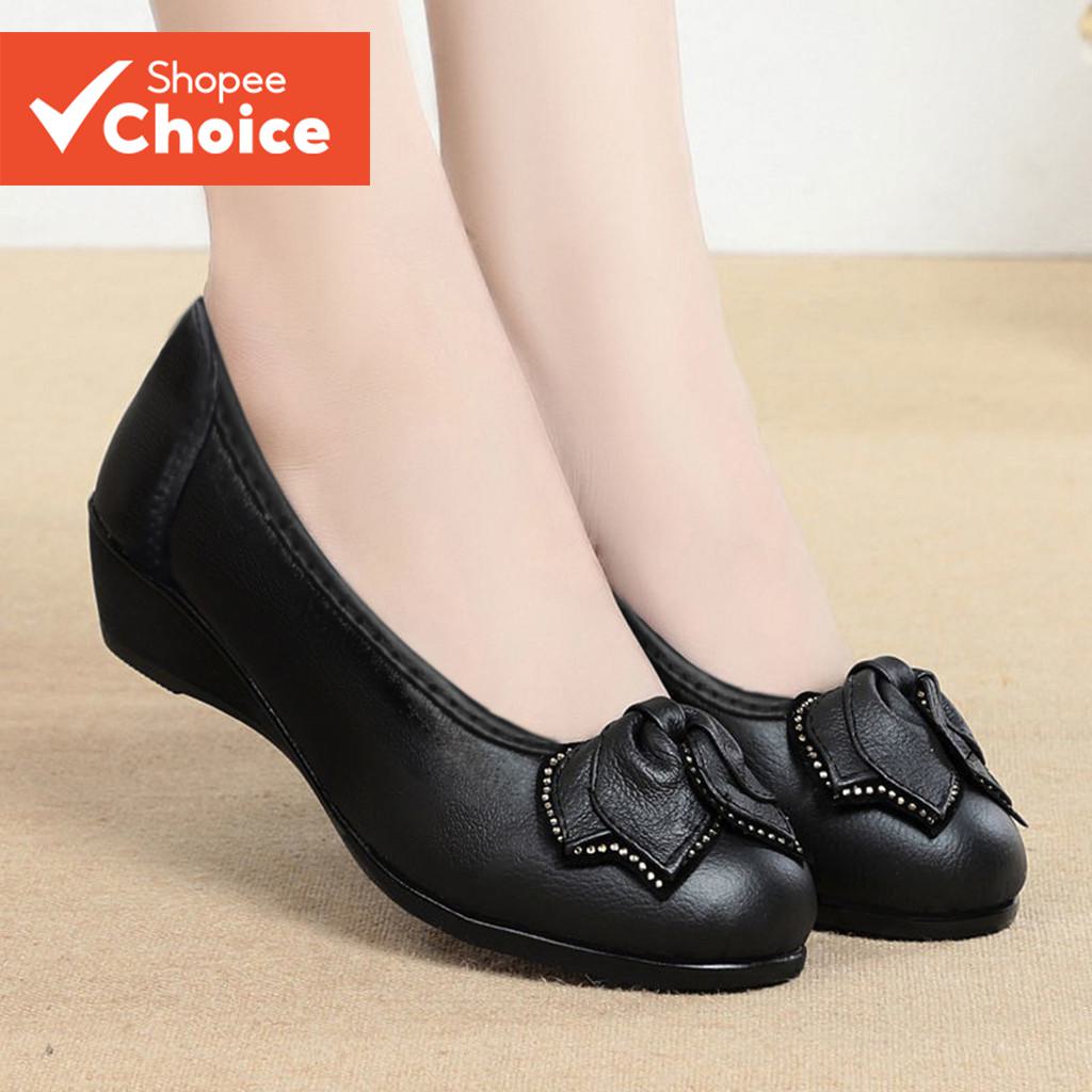 Lovito รองเท้าบัลเลต์ผู้หญิง พื้นหนังเทียม นุ่ม กันการสึกหรอ ระบายอากาศ กันน้ํา รุ่น LFA76317