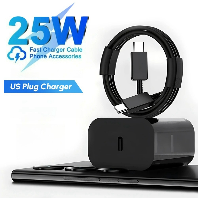ที่ชาร์จเร็วพิเศษ 25W PD สําหรับ Samsung Galaxy S24 S25 Plus S23 Ultra ชาร์จเร็วพร้อมสาย 1 เมตร