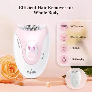 เครื่องถอนขนไฟฟ้าแบบชาร์จไฟผ่าน USB ไม่เจ็บตัว สําหรับผู้หญิง มี 36 หัวถอน เหมาะสําหรับกําจัดขนบนใบหน้าและร่างกาย