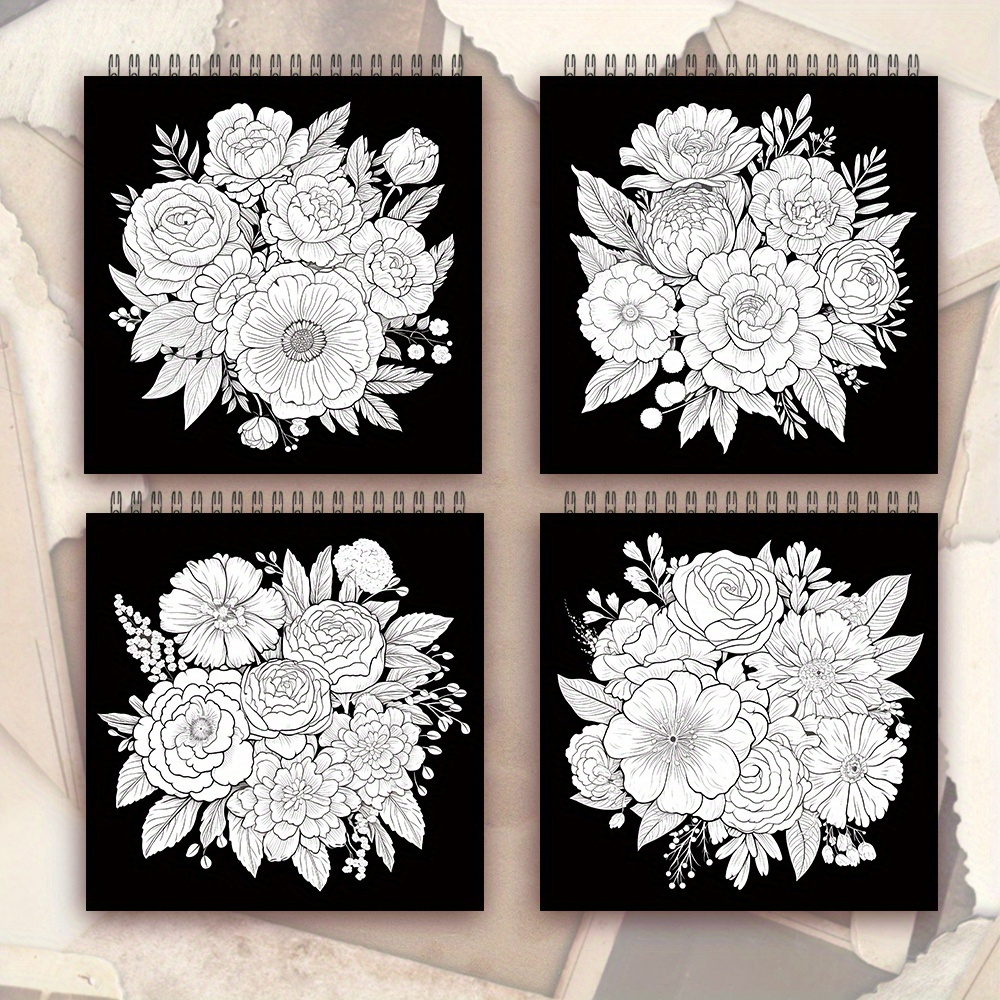 สมุดระบายสีสําหรับผู้ใหญ่แบบเกลียวผู้หญิง 30 แผ่น ขนาด 8.3×8.3 นิ้ว กระดาษ 100 แกรม เพื่อบรรเทาความเครียด ของขวัญงานปาร์ตี้ ราคา ถูกที่สุด ดีลบีเคเค แกลเลอรีภาพที่ 8
