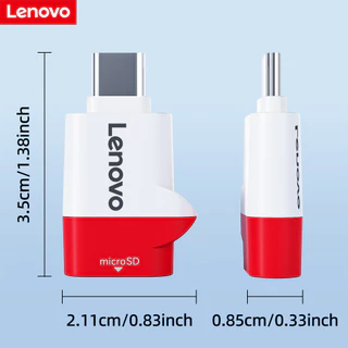 เครื่องอ่านบัตร Lenovo USB 3.2 OTG Type C Micro SD สําหรับสมาร์ทโฟนและแล็ปท็อป เสียบแล้วใช้งานได้เลย
