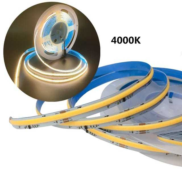 COB LED Strip Light 1M – 5V 480LEDs/m 6000K Daylight RA90 เทปยืดหยุ่นสําหรับตู้เพดานบ้าน