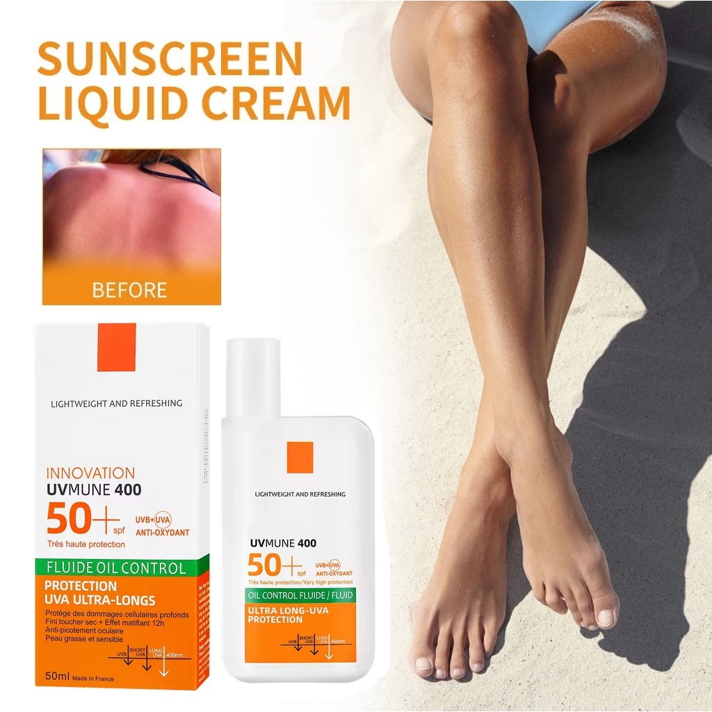 ครีมกันแดดหน้า SPF 50+ สารต้านอนุมูลอิสระป้องกันสเปกตรัมกว้าง ไทเทเนียมไดออกไซด์สังกะสีออกไซด์ Ideal Sun-Sensitive Skin sunblock