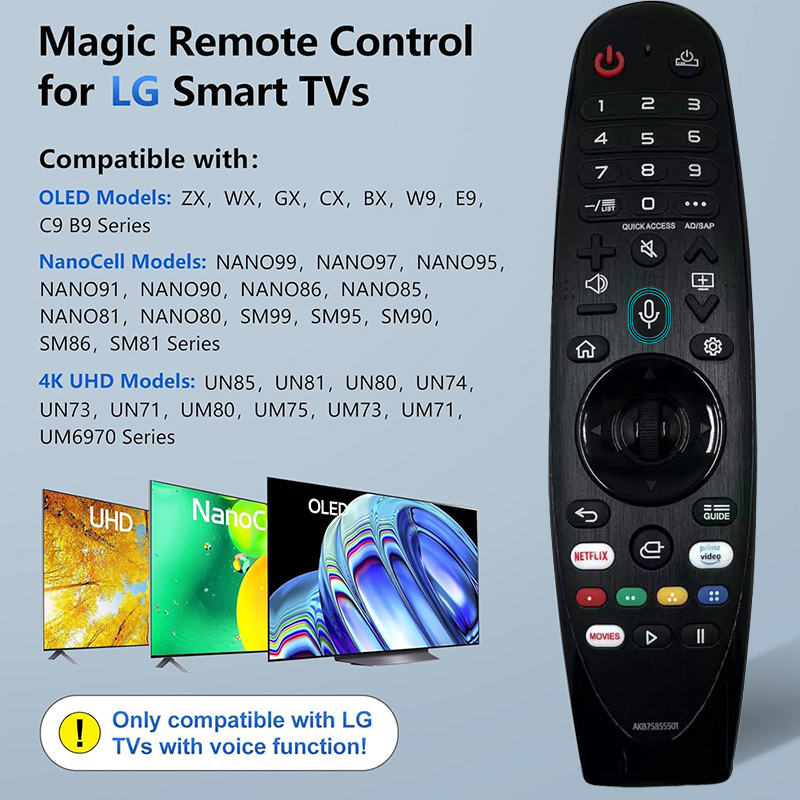 รีโมททีวีอเนกประสงค์สําหรับทีวี LG สมาร์ท รองรับ Netflix และ Prime Video