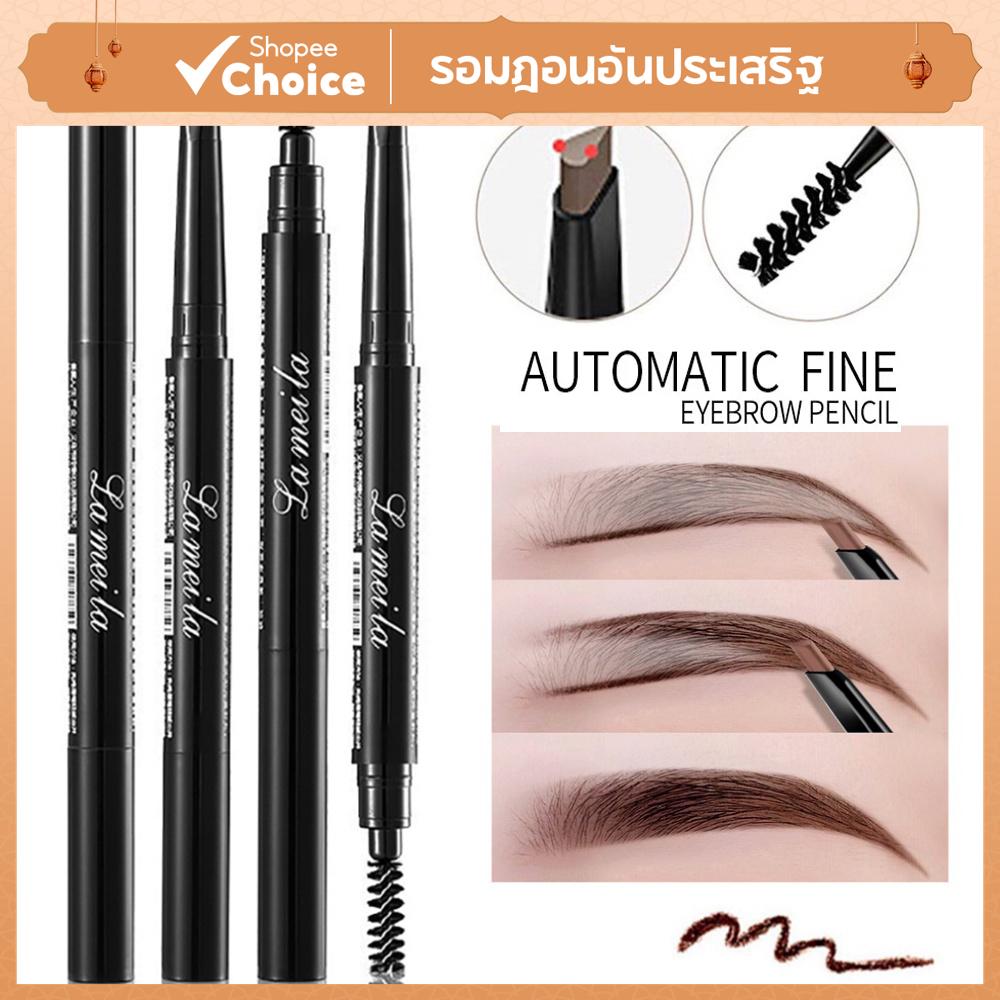 ดินสอเขียนคิ้ววาด Tiny Brow Hairs เติมเต็มปลายคู่อัตโนมัติปลายมุมและแปรง Spoollie ของขวัญแต่งหน้า