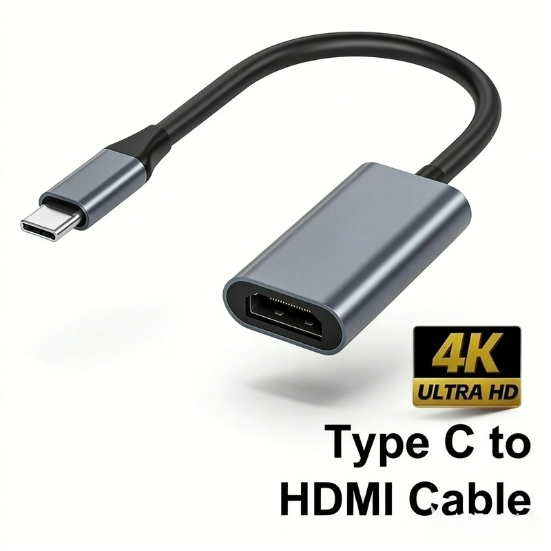 อะแดปเตอร์ USB-C เป็น HDMI 4K Ultra HD อะแดปเตอร์แปลง USB 3.1 ชายเป็นหญิง HDTV สําหรับโทรศัพท์ MacBook แท็บเล็ต
