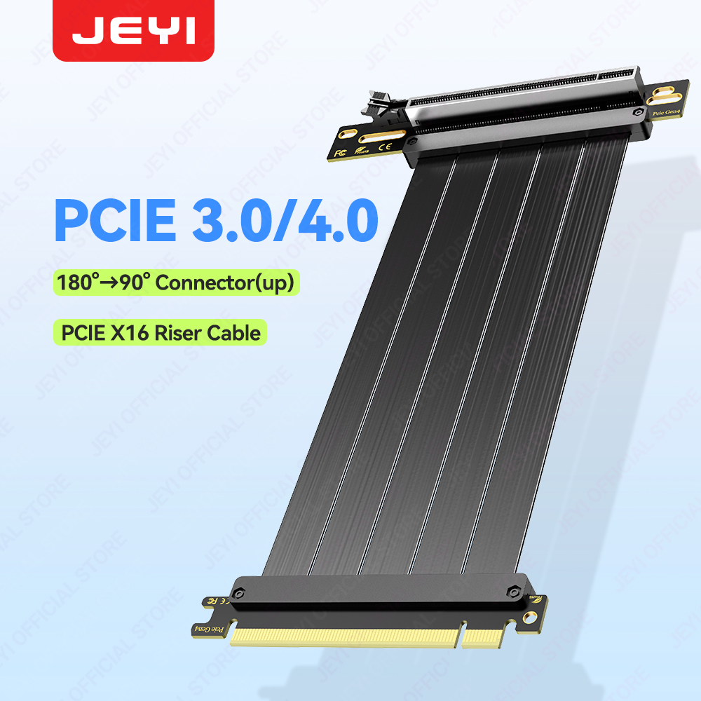 สายต่อขยาย PCIe 4.0 แบบมุม 90 องศา JEYI x16 พร้อมการป้องกันสัญญาณรบกวน สําหรับการ์ดจอ RTX 4090/4080/