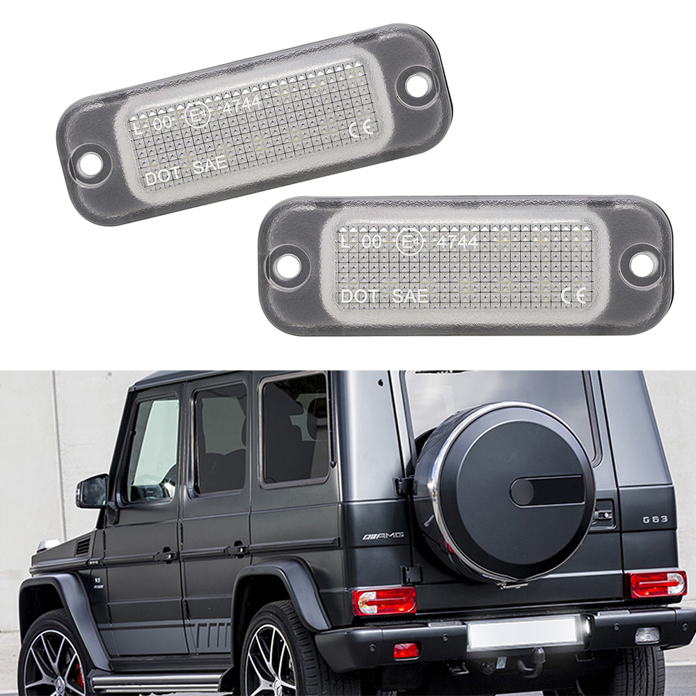 ไฟป้ายทะเบียน LED สําหรับ Mercedes Benz W463 W463A G-Class G63 G550 G500 AMG 2013-2021 (2 ชิ้น)