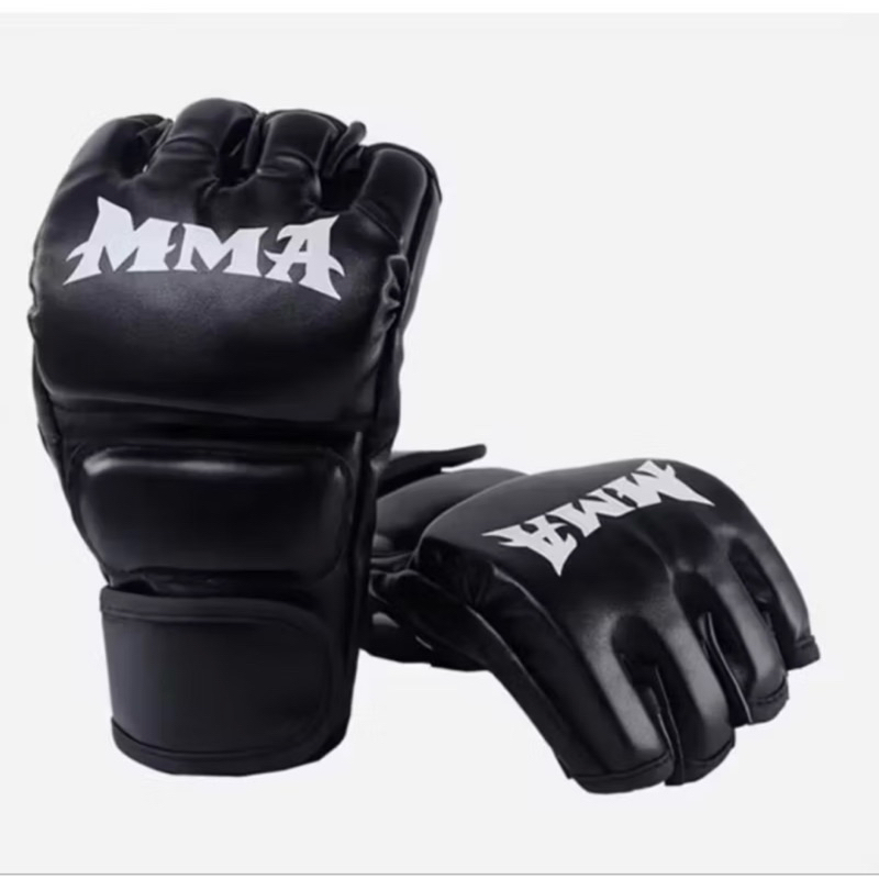 ถุงมือ MMA ทุกเพศมืออาชีพมวยไทยสีดํา
