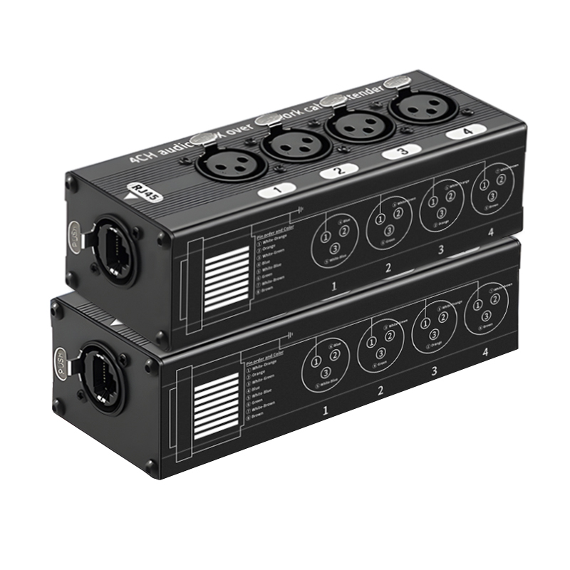ตัวขยายสัญญาณประสิทธิภาพสูง 4 ช่อง Over Cat5e Cat6 Cable Pro Adapter 4K