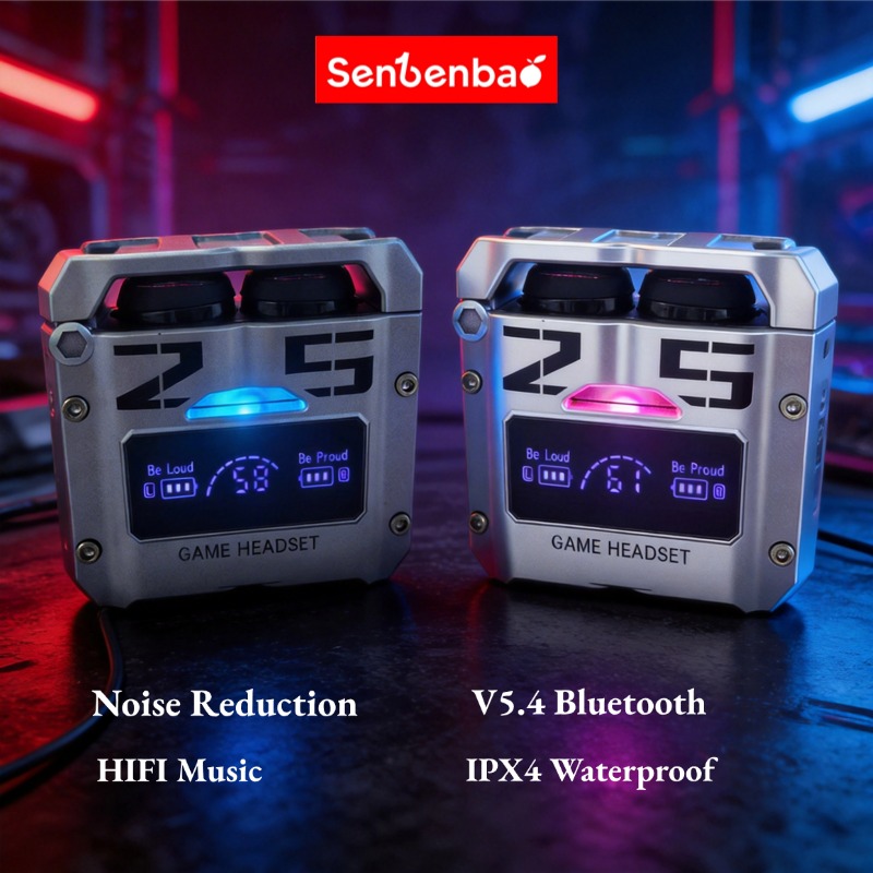 Senbenbao M25 หูฟังเอียร์บัดแบบ TWS กันน้ํา พร้อมหน้าจอ LED เสียงรอบทิศทาง บลูทูธ พร้อมชาร์จสํารองใน