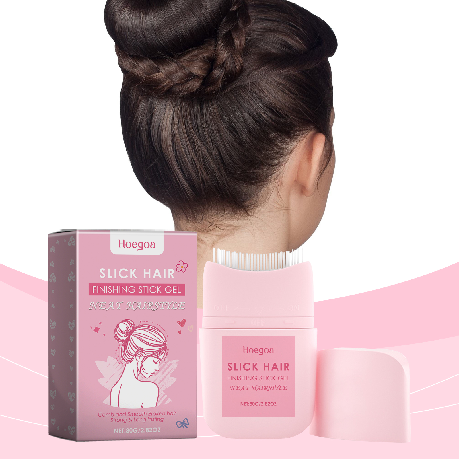 แท่งจัดแต่งทรงผม 80g อัพเกรดเด็กทารกผม Finishing Wax Gel Strong Hold Sleek