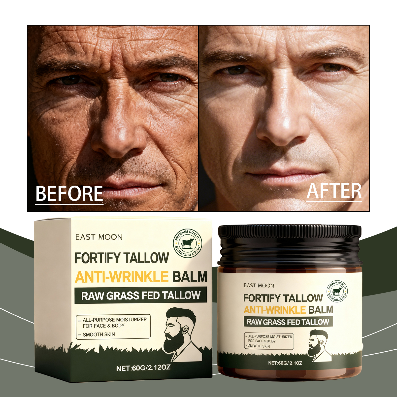 Tallow & Honey ครีมบํารุงผิวหน้าสําหรับผู้ชาย 60g เพิ่มความชุ่มชื้นและบํารุงผิวอย่างล้ําลึก ราคา ถูกที่สุด ดีลบีเคเค แกลเลอรีภาพที่ 2