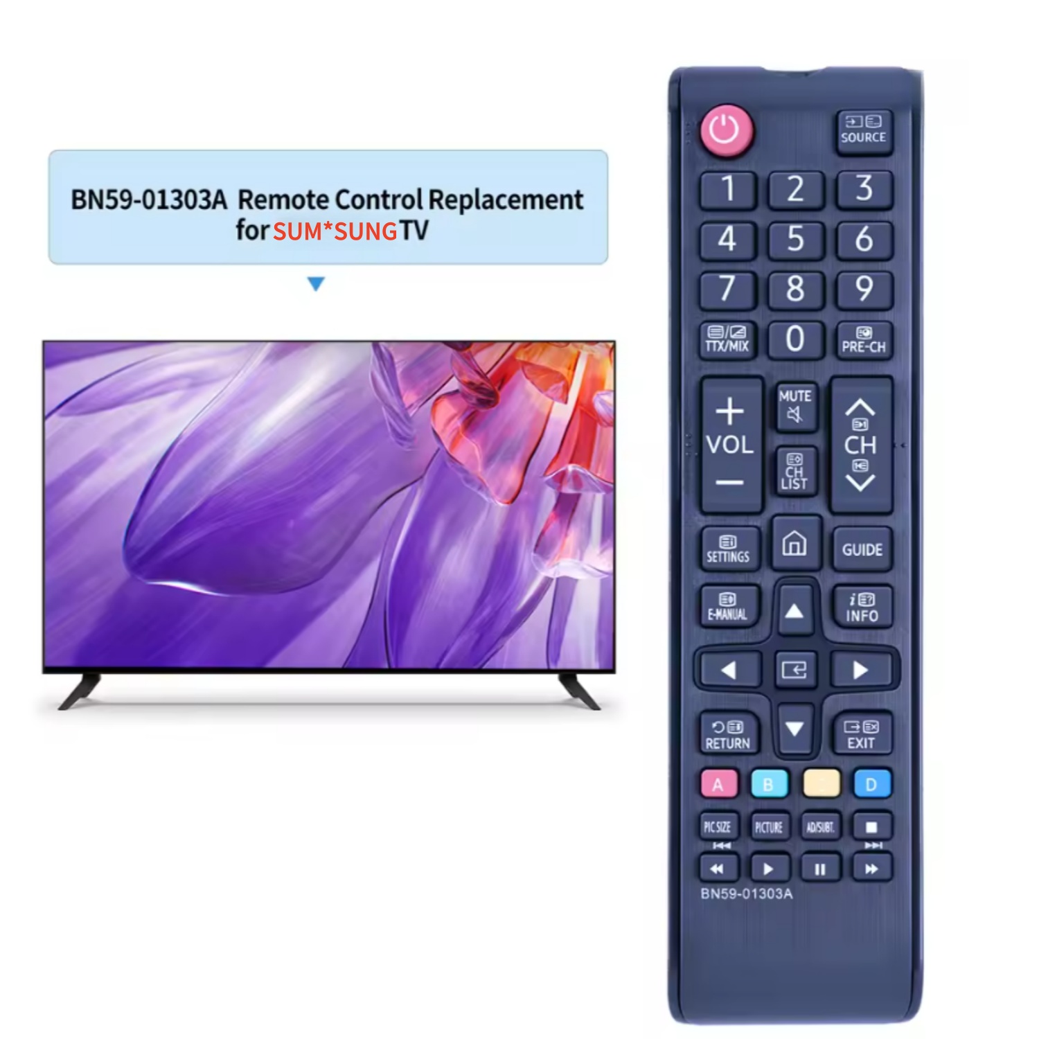 รีโมทคอนโทรล BN59-01303A สําหรับทีวีอัจฉริยะ Samsung รุ่น UA43NU7090 UA50NU7090 UA55NU7090 UA65NU709