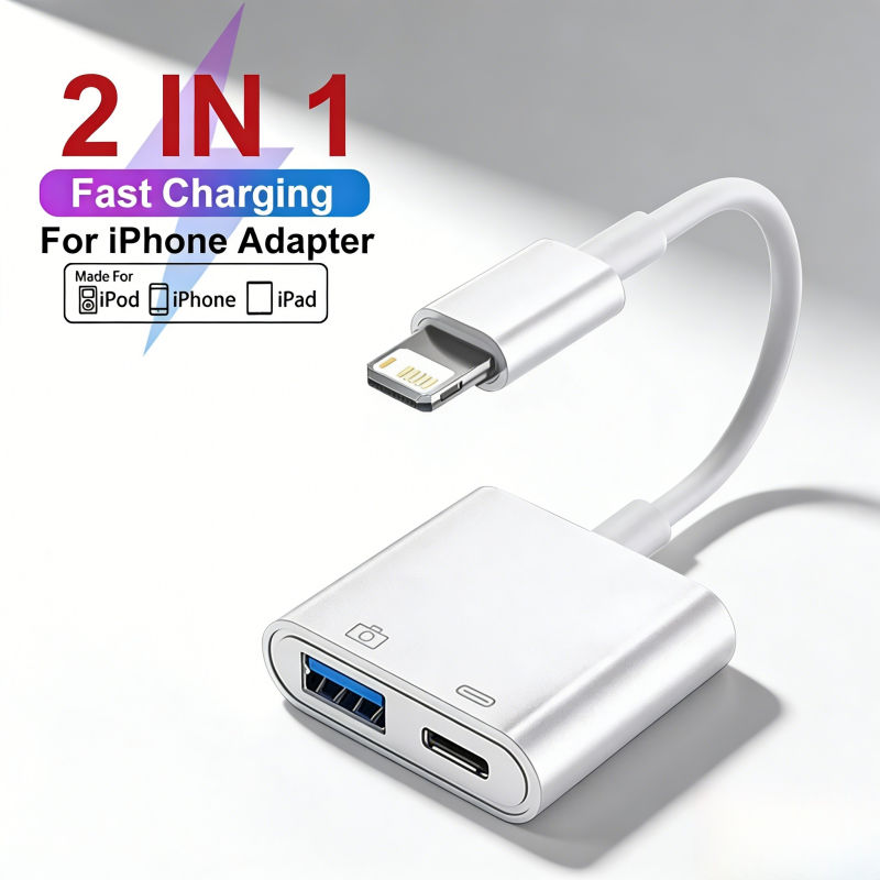 อะแดปเตอร์ข้อมูลแบบ 3 in 1 USB 3.0 OTG สําหรับคีย์บอร์ดและเมาส์ของ iPhone 14 13 12 Pro Max iPad