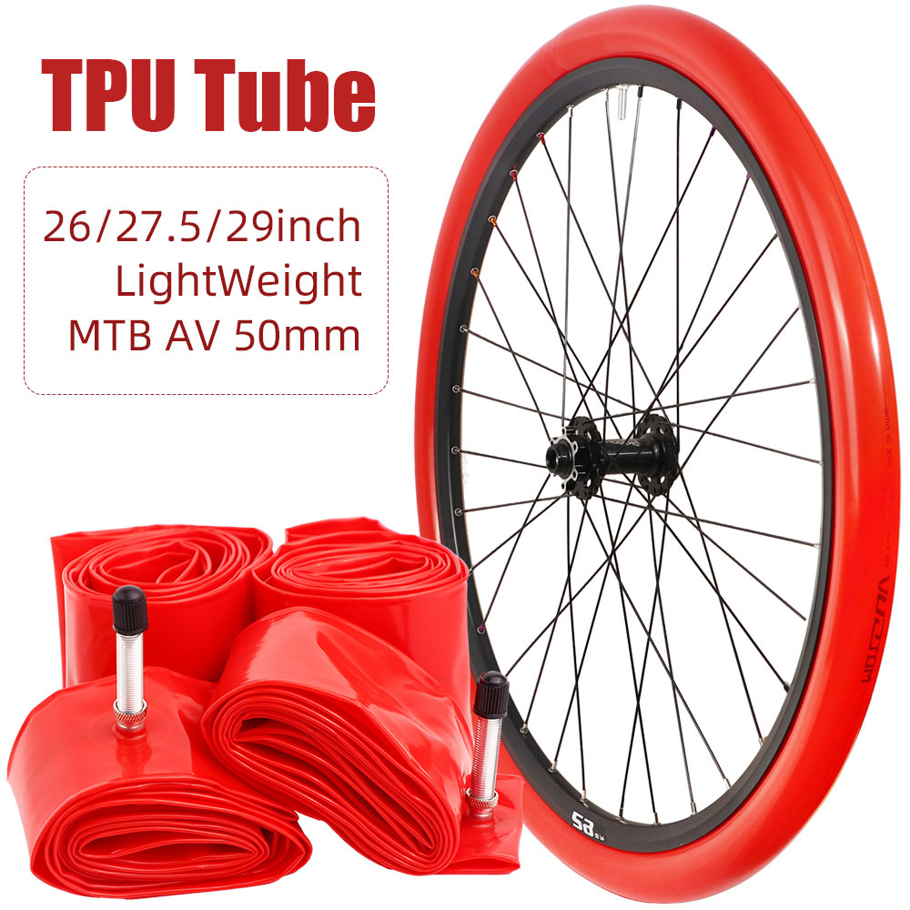 MOTSUV 26/27.5/29 นิ้ว TPU จักรยานยางในจักรยาน MTB 1.95 2.0 2.1 2.25 2.35 2.4 2.5 2.6 AV50 มม.