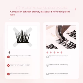 ขนตาแบบช่อกาวในตัว 200 ชิ้น ดีไซน์กาวสีดําแข็งแรง น้ําหนักเบา ใส่ง่าย คุ้มค่า ใช้ซ้ําได้สําหรับความสวยประจําวัน