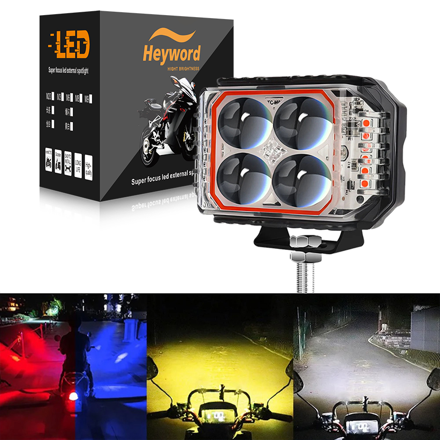 Heyword Bi-LED ไฟยิงขนาดเล็กพร้อมไฟหน้ารถจักรยานยนต์โคลเวอร์สามด้าน