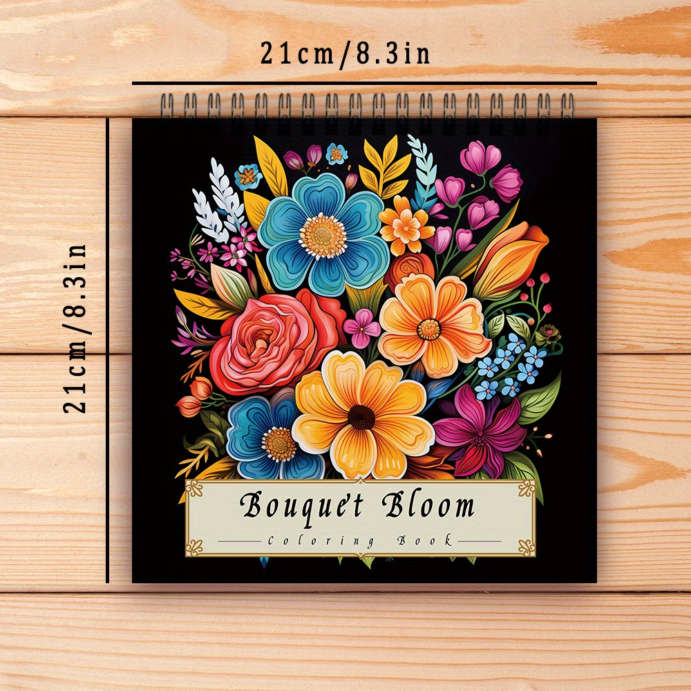 สมุดระบายสีสําหรับผู้ใหญ่แบบเกลียวผู้หญิง 30 แผ่น ขนาด 8.3×8.3 นิ้ว กระดาษ 100 แกรม เพื่อบรรเทาความเครียด ของขวัญงานปาร์ตี้ ราคา ถูกที่สุด ดีลบีเคเค แกลเลอรีภาพที่ 3