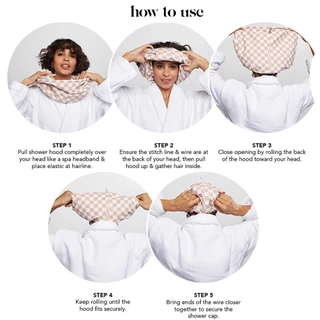 Snug หมวกอาบน้ํา, กันน้ําสามชั้นระดับไฮเอนด์, ตารางปรับได้สําหรับดูแลเส้นผมและล้าง, หมวกอาบน้ําแฟชั่น