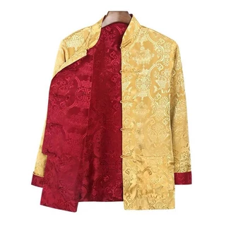 TZ01 Cheongsam เสื้อจีนผู้ชาย แขนยาว สวมใส่ได้สองด้าน สไตล์ย้อนยุค