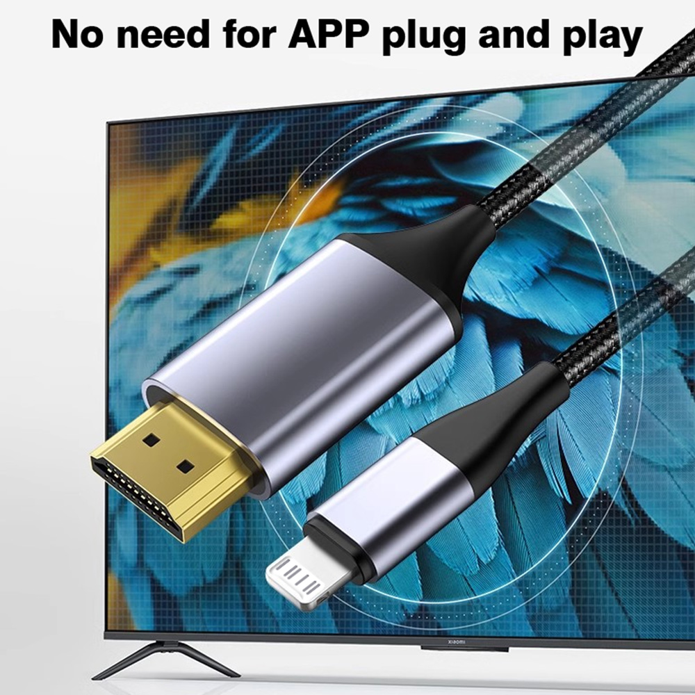 อะแดปเตอร์ Lightning to HDMI 4K HD สําหรับ iPhone 14 13 12 เชื่อมต่อกับ HDTV, จอภาพ, โปรเจคเตอร์ แสด