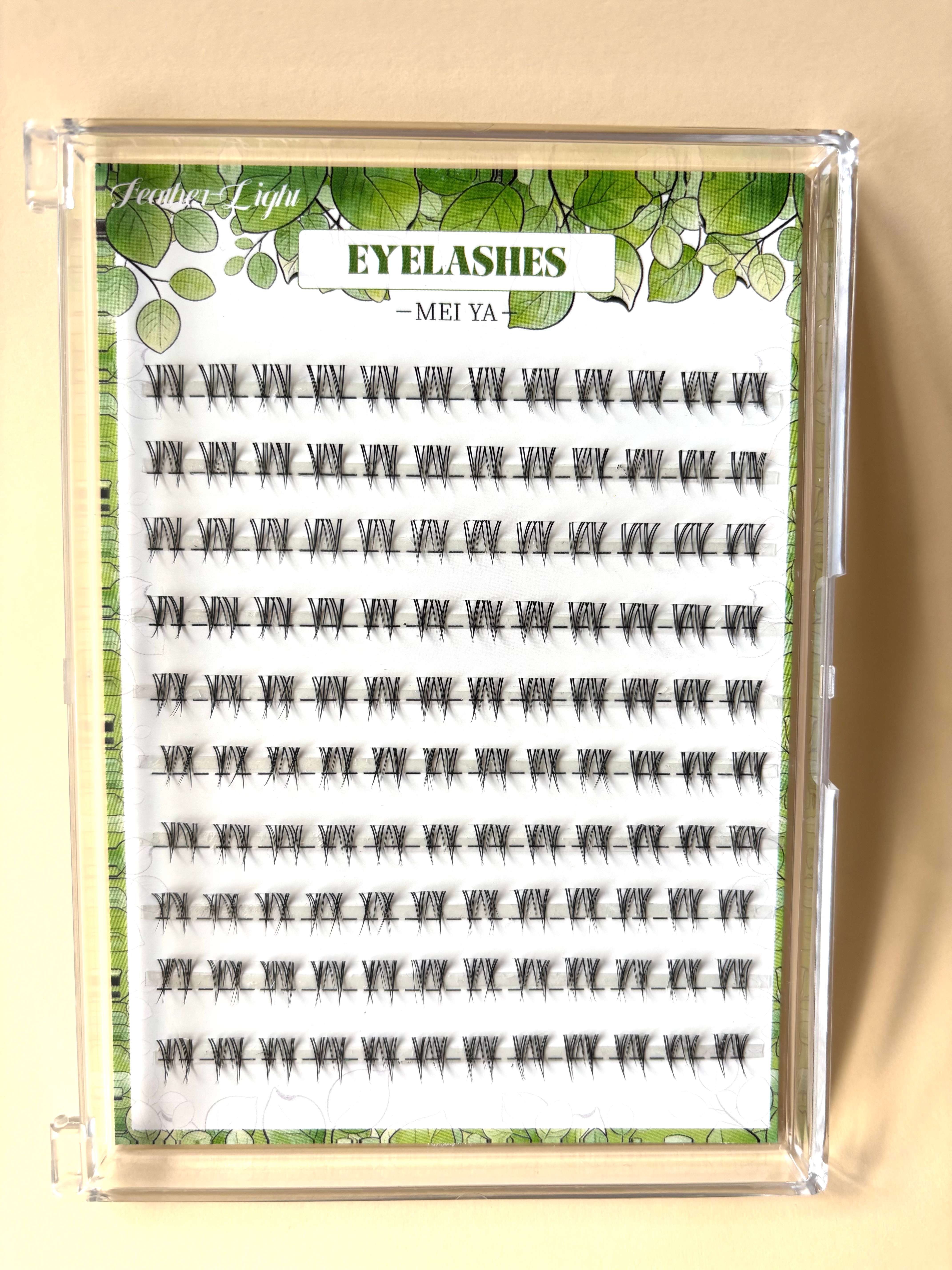 ขนตาปลอมแบบแบ่งส่วนโคนใส 3 ขั้นตอน ทรงพระจันทร์เสี้ยว ธรรมชาติ หนาแน่น สไตล์ขี้เกียจ ซีรีส์ Gugu Chi