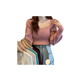 โปรโมชั่น : mimididi พร้อมส่ง เสื้อแขนยาวผู้หญิง เสื้อกันหนาวไหมพรม แขนยาว เวอร์ชั่นเกาหลี 6สี J136