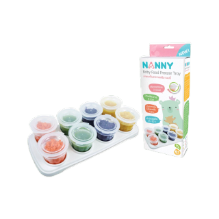 Nanny กล่องเก็บอาหาร ถ้วยเก็บอาหาร กล่องเก็บอาหารเสริมเด็ก ขนาด 2 ออนซ์ มี BPA Free 1 กล่อง (8 ถ้วย)