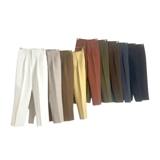 (ลด 50.- เก็บโค้ดหน้าร้าน) กางเกงขายาว 9 ส่วน ทรงกระบอกเล็ก เอวสูงเหนือสะดือ ผ้าดีเนื้อนุ่มใส่สบาย มี 10 สี