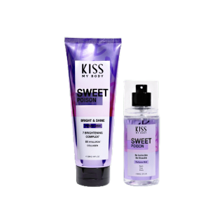 [ซื้อคู่สุดคุ้ม] Kiss My Body Bright & Shine เซ็ตโลชั่นน้ำหอม คู่กับ สเปรย์น้ำหอม กลิ่น สวีท พอยซั่น (Sweet Poison)