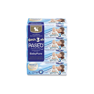 Paseo baby pure พาซิโอ เบบี้ เพียว ทิชชู ทิชชู่ กระดาษเช็ดหน้า 130 แผ่น/ห่อ (สั่งได้สูงสุด 12 แพ็ค)