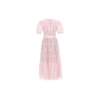 โปรโมชั่น : SP267P  Blush Guipure Dress เดรสลูกไม้แขนสั้น