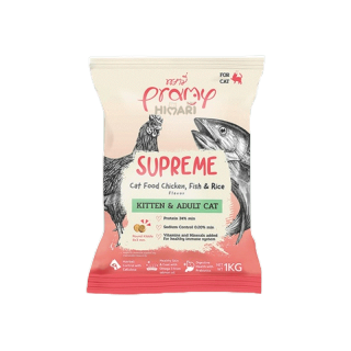 อาหารแมวชนิดเม็ดPramy Supreme อาหารแมวพรามี่ ซุพรีส อาหารแมวชนิดเม็ด อาหารลูกแมว อาหารแมวโต อาหารแมว ถุง 1 KG