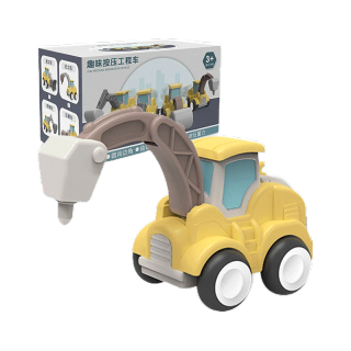 [พร้อมส่ง] ของเล่นรถก่อสร้างแบบกดเดินได้ โดยไม่ต้องใช้ถ่าน,Press and walkable construction vehicle toy, without battery