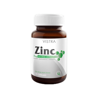 VISTRA Zinc 15mg ผลิตภัณฑ์เสริมอาหาร 20 capsules