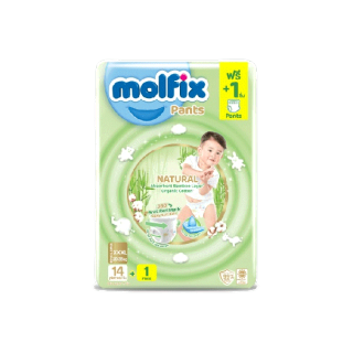 โปรโมชั่น : Molfix ผ้าอ้อมเด็กโมลฟิกซ์ เนเชอรัล แพ้นส์ XXXL 141 ชิ้น