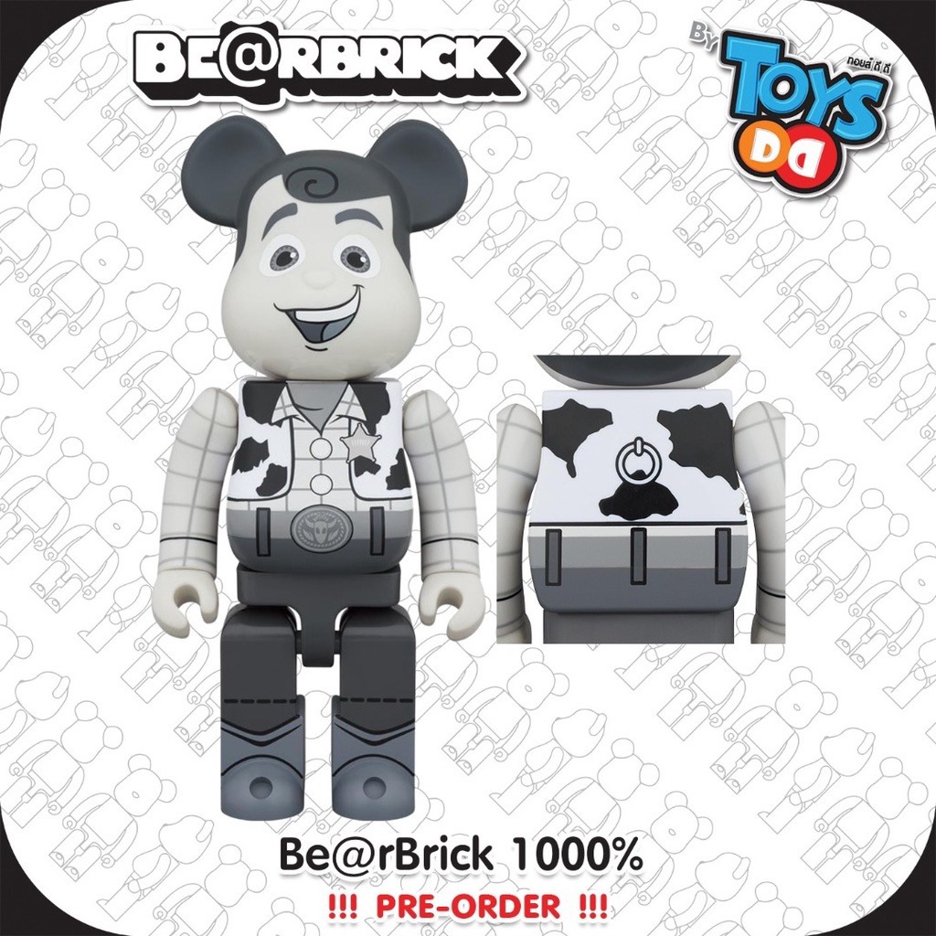 BE@RBRICK WOODY B&W Version 1000％ 🔥🔥 Pre-Order 0% 🔥🔥 | Shopee