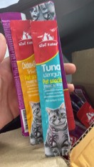 reviewร้านแนะนำSöpö Kalaa ขนมเเมวเลีย 15g  มีให้เลือก5รส cat snack stick 15g อาหารแมว cat ขนมแมวเลีย แมวเลีย อาหารแมวเลีย ขนมแมวเลีย comment 4