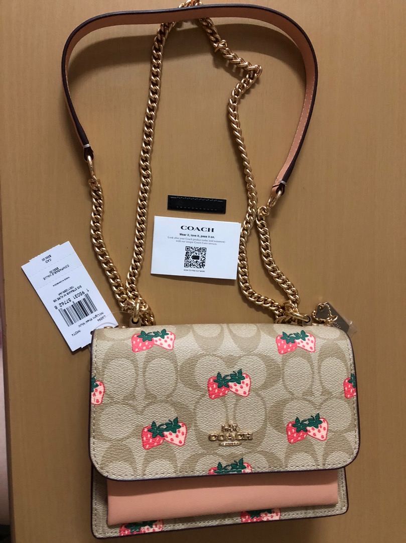 Coach Mini Klare Crossbody In Signature Canvas With Strawberry Print  