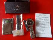 review 100 ของแท้ WISHDOIT นาฬิกาข้อมือ สายโลหะ กันน้ำ สำหรับผู้ชาย นาฬิกาข้อมือควอตซ์แฟชั่น สีทอง สายแสตนเลส เรืองแสง Men watch Original waterproof Stainless Steel Business Casual Multifunction Three eye Chronograph Quartz Wristwatches Free Box  comment 5